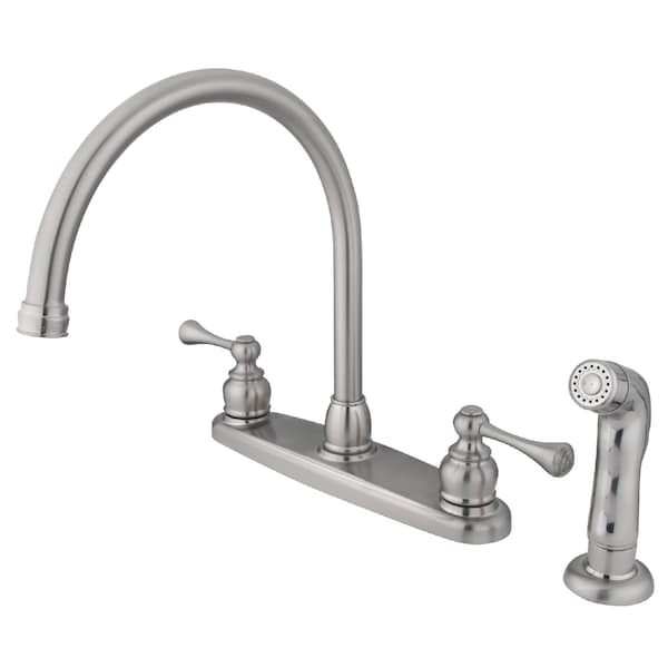 8" Centerset Kitchen Faucet, Brushed Nickel